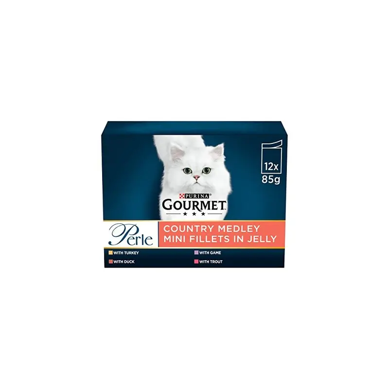 Gourmet Perle Country Medley In Jelly Wet Cat Food 12X85g, Pack Of Size 4