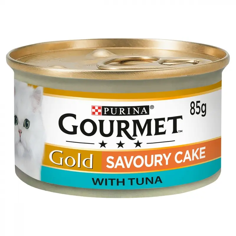 Gourmet Savoury Cake Wet Cat Food - Tuna - X 85G Tins Gold Size 12