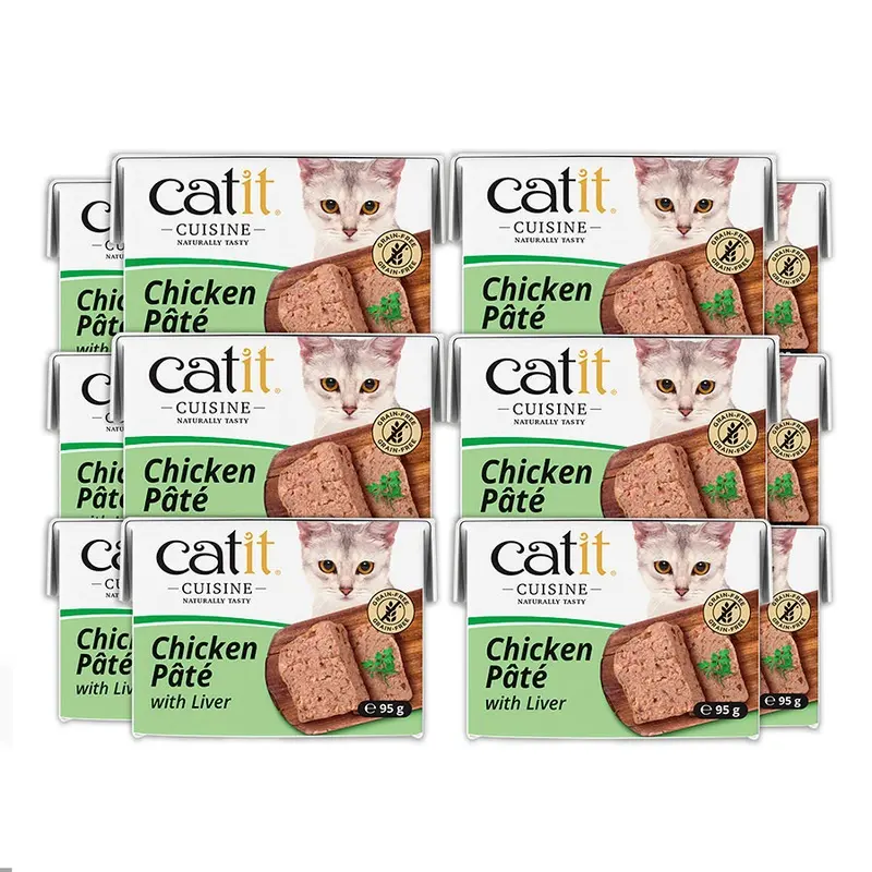 Catit Cuisine Wet Adult Cat Food Chicken Pate With Liver 12 X 95G