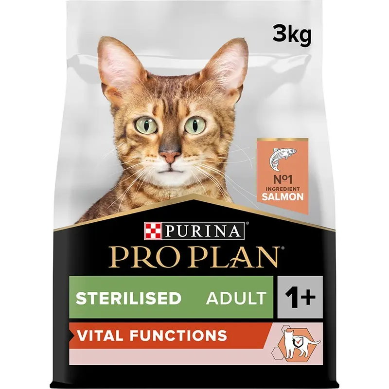 Pro Plan Sterilised Vital Functions Dry 1+ Adult Cat Food Salmon 3Kg