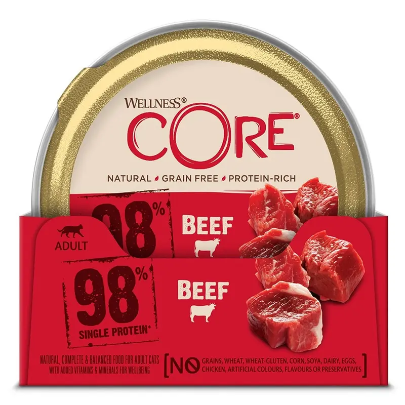 Wellness Core 98% Complete Wet Adult Cat Food Beef 85G