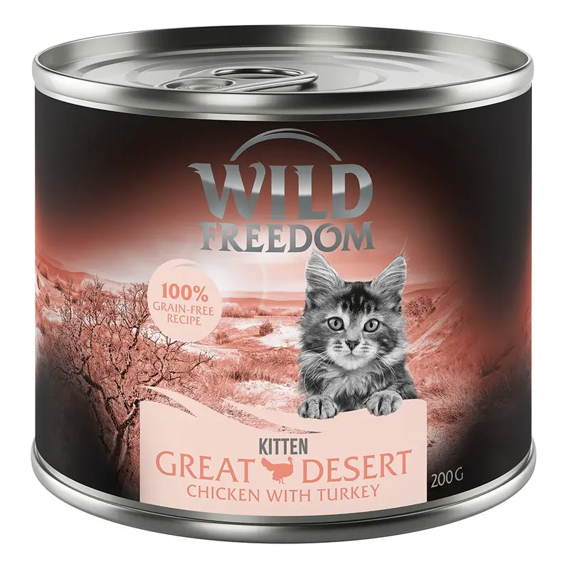 Wild Freedom Kitten 6 X 200G - Wild Desert - Chicken & Turkey
