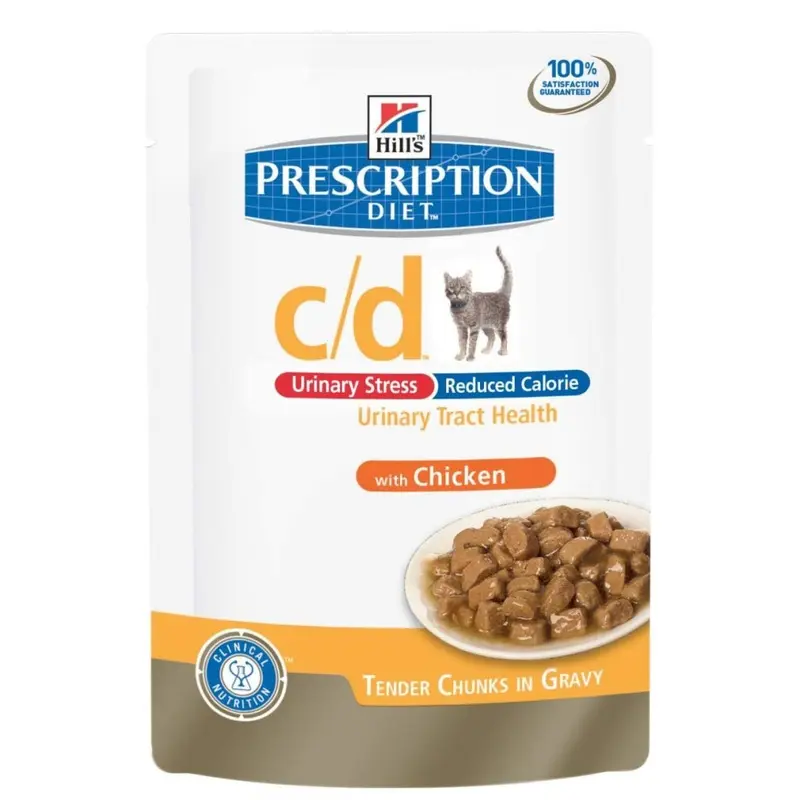 Prescription Diet C/D Feline Urinary Stress Wet Food Chicken - Pack Of X 85G Size 12
