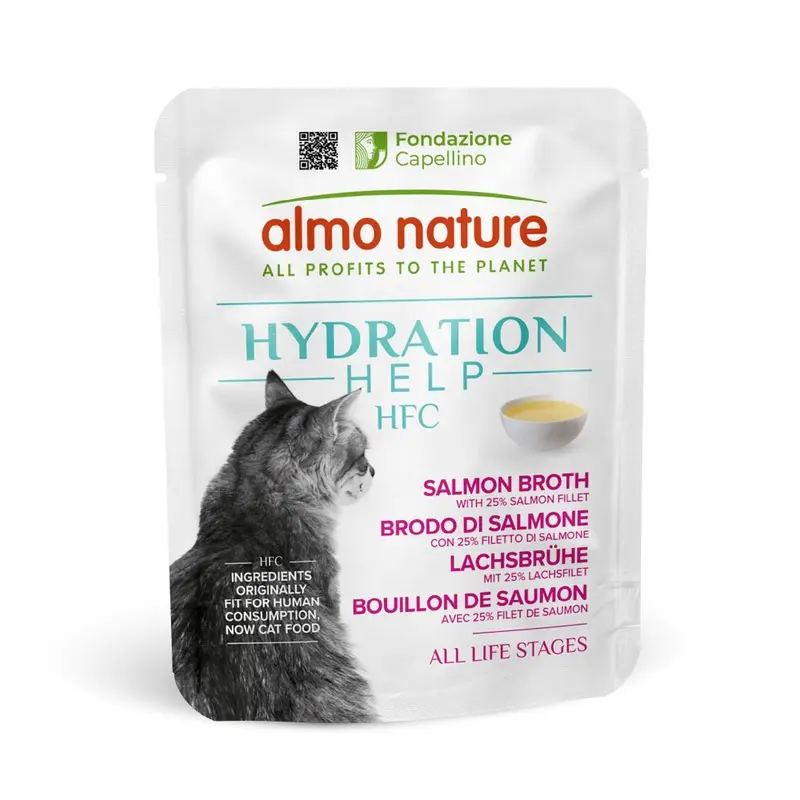 Almo Nature Hfc Hydration Help 6 X 50G - Salmon Broth With Salmon Fillet
