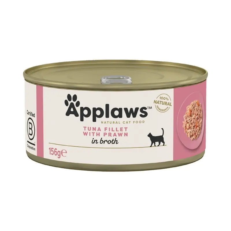 Applaws Adult Cat Cans Tuna/Fish In Broth 156G - Tuna With Prawn (6 X 156G)
