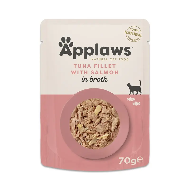 Applaws Natural Wet Adult Cat Food Tuna Fillet With Salmon In Broth 70G