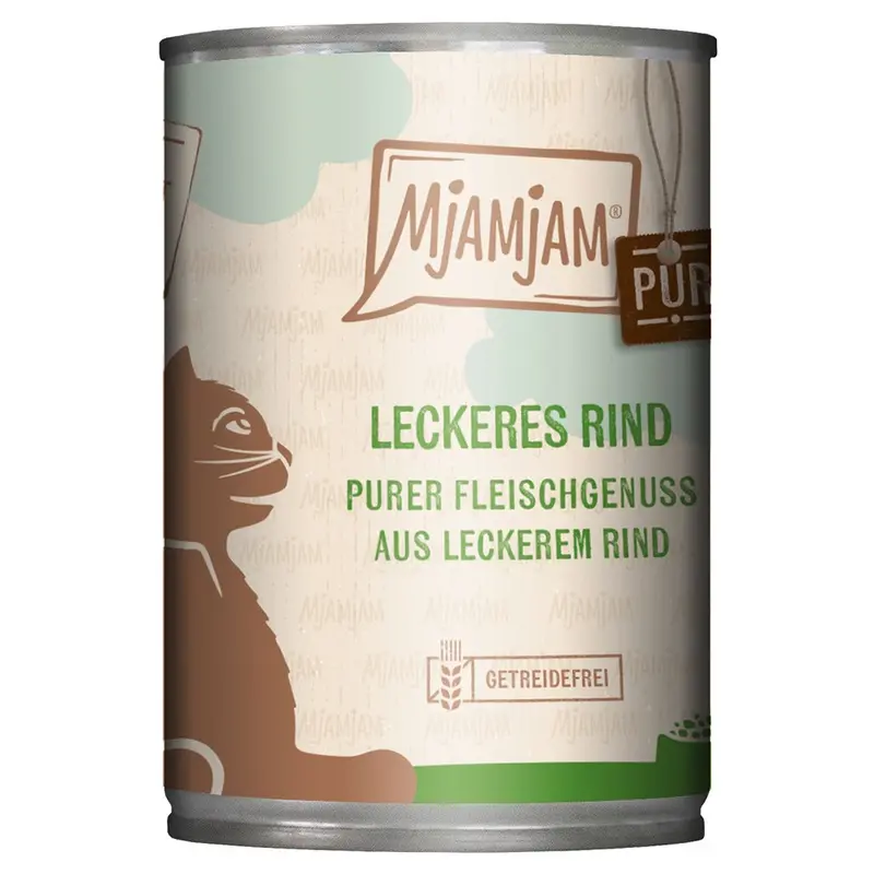 Mjamjam Pure Meat Pleasure 6 X 400G - Delicious Pure Beef