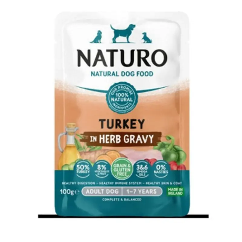 Naturo Grain Adult & Gluten Free Turkey In Herb Gravy - Pack Of 12 100G