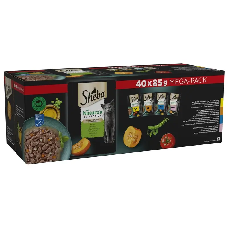 Sheba Natures Collection Pouches 40 X 85G - Poultry Collection In Jelly (40 X 85G)