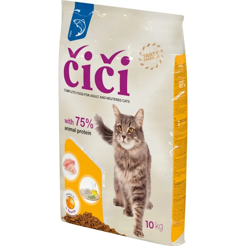 CiCi Complete Dry Cat Food - For Adult and Neutered Cats with Fish - 10 kg