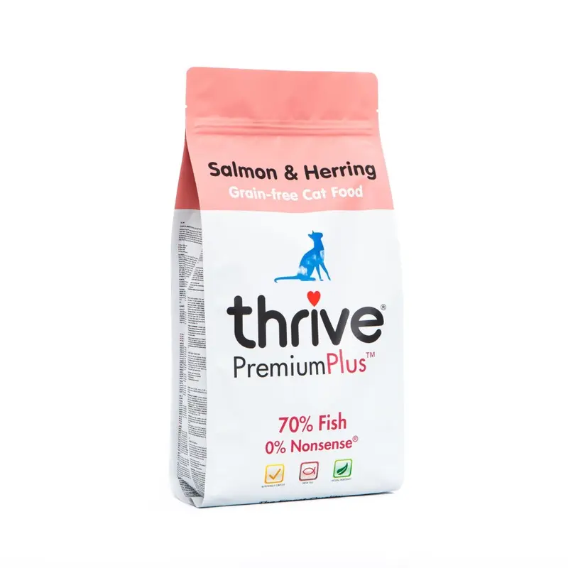 New Thrive Cat Premiumplus Dry Food- & Herring Salmon Thdcbs 1.5Kg