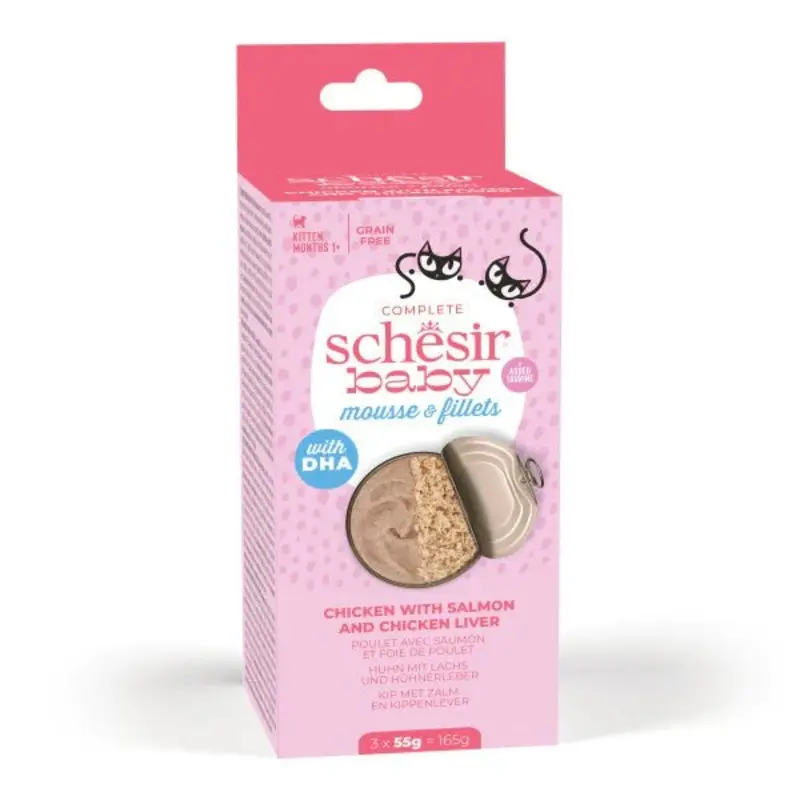 Schesir Salmon Baby - Mousse And Fillets For Kittens (3X55g) Size 19