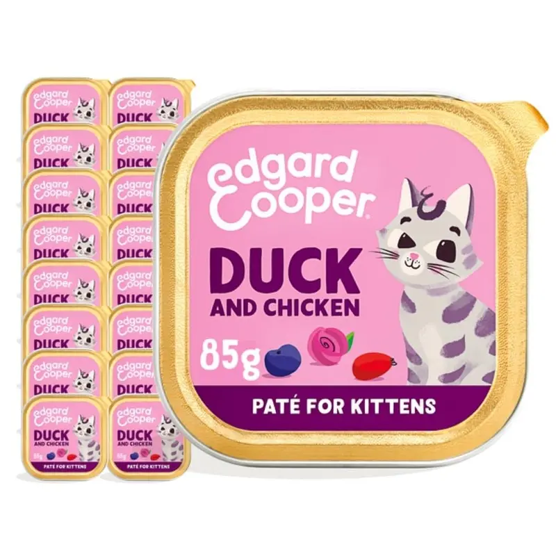 Edgard & Cooper Organic Pat for Kittens Wet Food 85g x 16 Organic Duck and Chicken