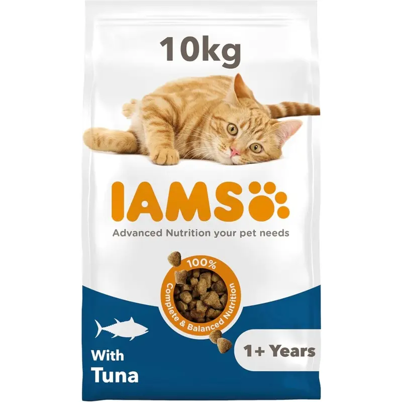 Iams (Tuna, 10 Kg (Pack Of 1)) Complete Dry Cat Food For Adult 10Kg