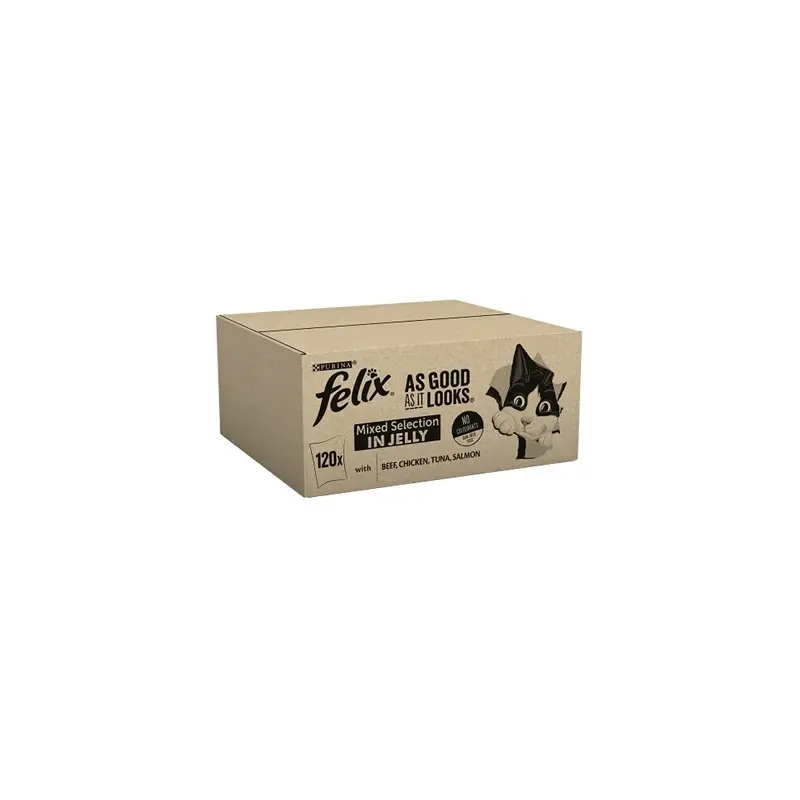 New Felix As Good As It Looks Cat Food Mixed, 120X100g (Pack Of 1) 12367350 Size 1