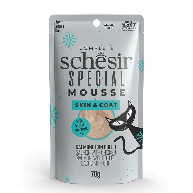 Schesir Salmon Special Mousse With Chicken For Skin & Coat | : 70G