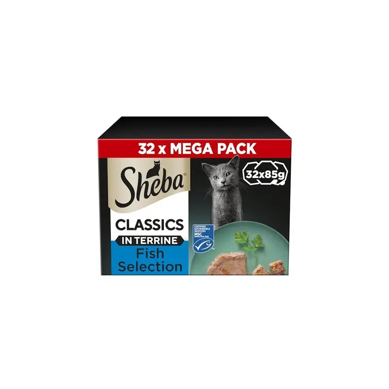 Sheba Classics Cat Food Trays Ocean Collection In Terrine 32X85g