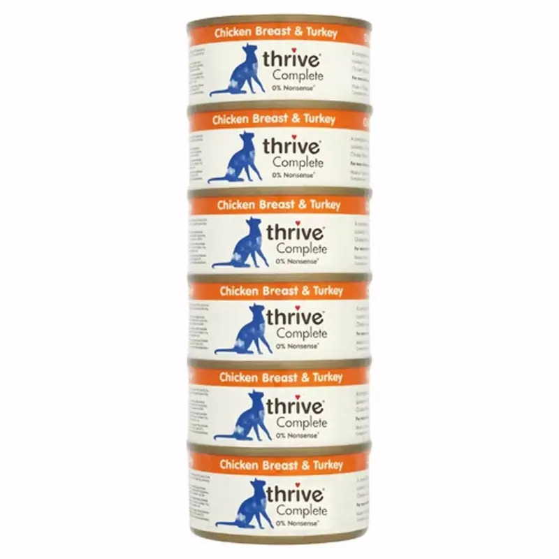 Thrive Complete Wet Adult Cat Food Chicken And Turkey 6X75G Tin
