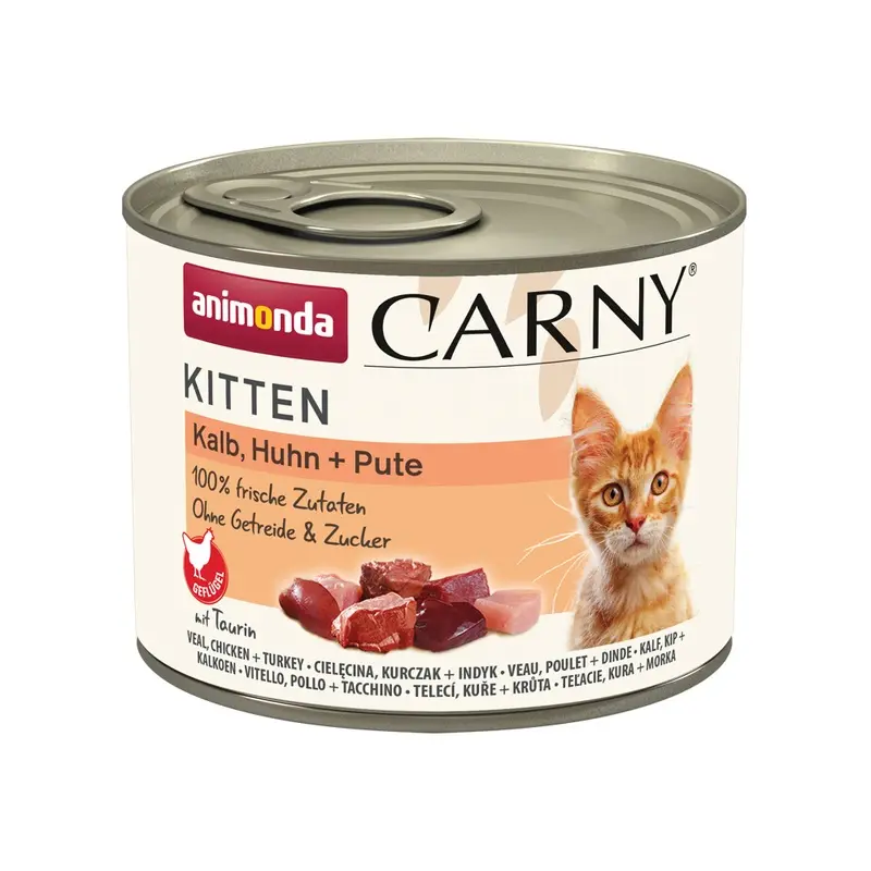 Animonda Carny Kitten 12 X 200G - Veal, Chicken & Turkey