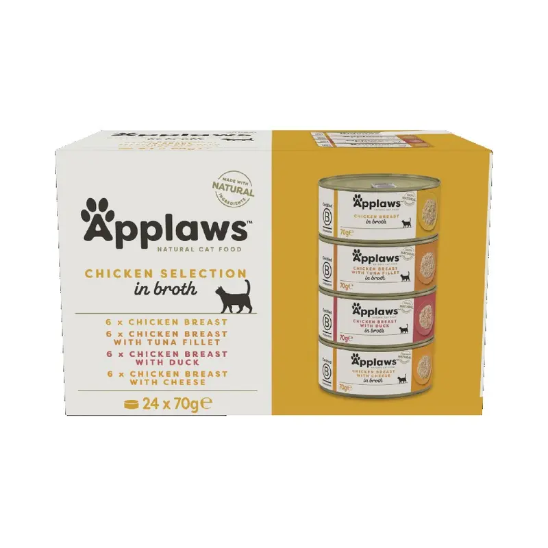 Applaws Natural Wet Cat Food Chicken Selection Multipack In Broth 24X70G