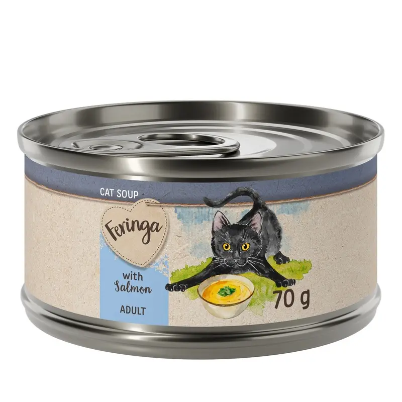 Feringa Cat Soup 12 X 70G - Salmon