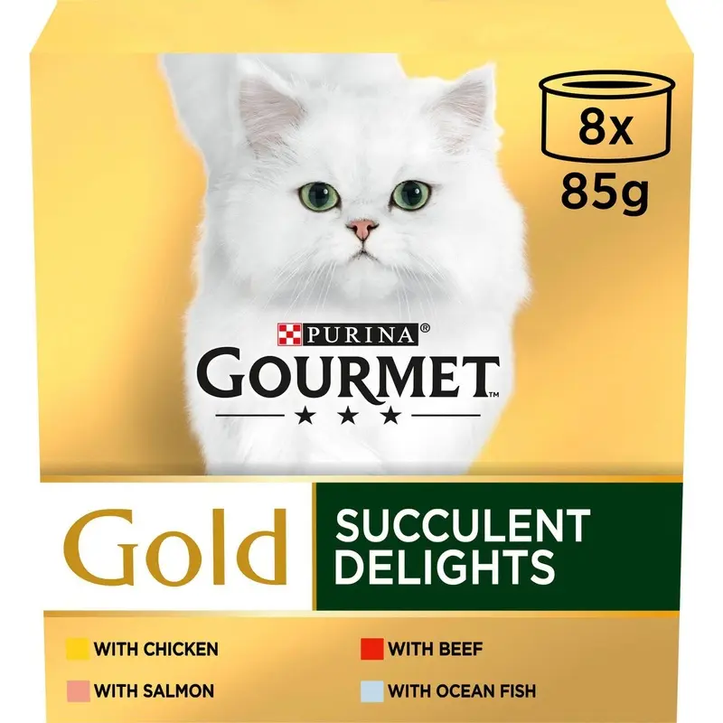 Gourmet Succulent Delights Wet Cat Food - X 85G Gold Size 8