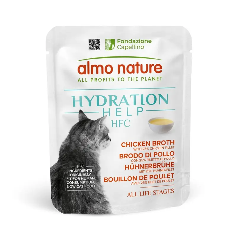 Almo Nature Hfc Hydration Help 6 X 50G - Chicken Broth With Chicken Fillet