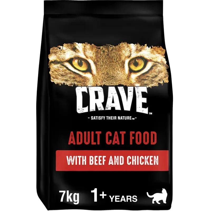 Crave Adult Beef & Chicken Dry Cat Food - 7Kg
