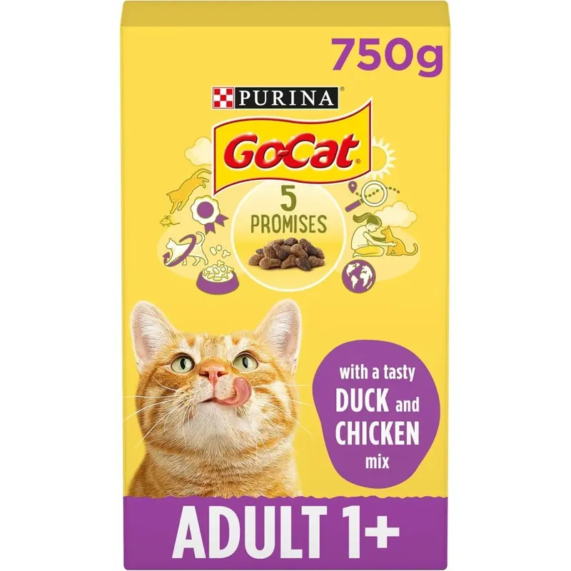 Go Cat Go-Cat Chicken & Duck Dry Cat Food, Pack Of 5 750G