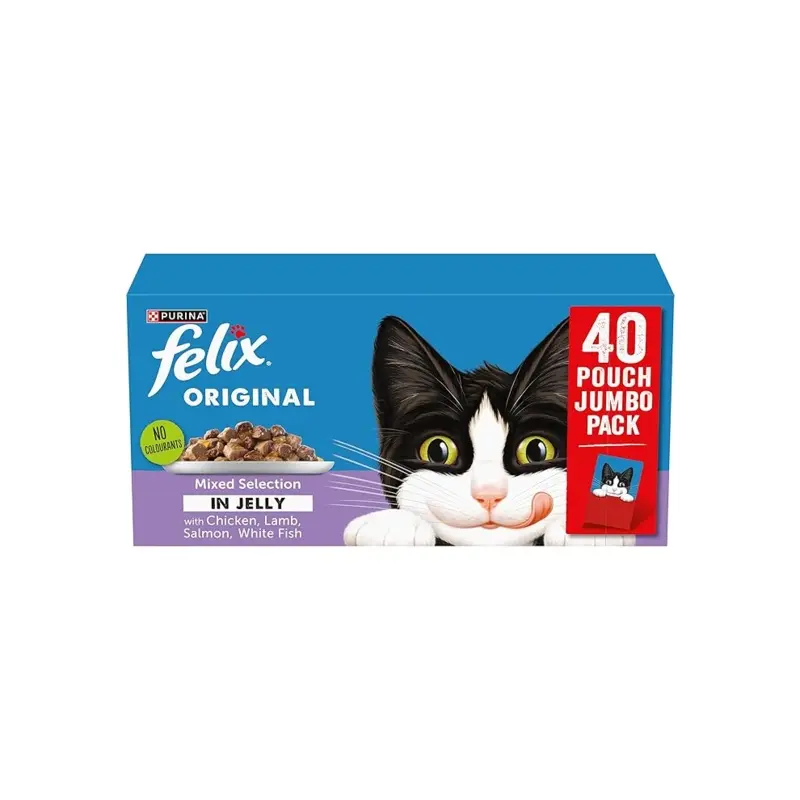 New Felix Original Mixed Selection In Jelly Wet Cat Food 40X85g