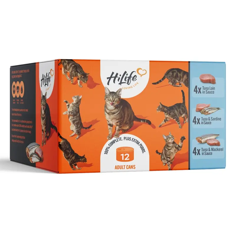 Hilife Wet Adult Cat Food Tuna Recipes In Sauce 12 X 70G Cans