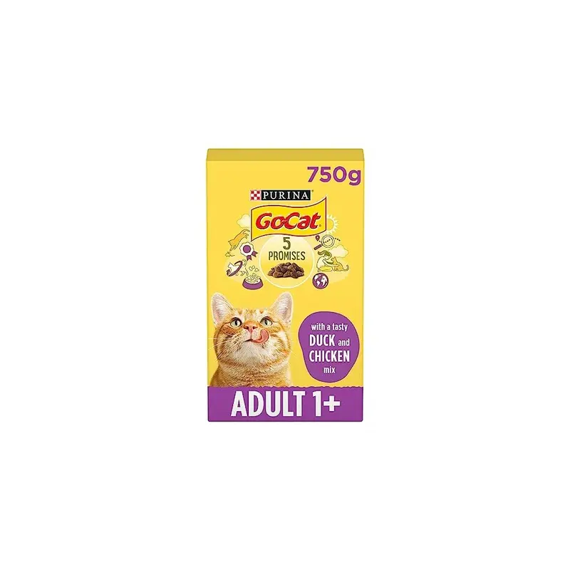 New Go-Cat Chicken & Duck Dry Cat Food, Pack Of 5 750G