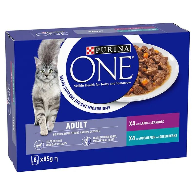 Purina One Adult Cat Food Fish And Lamb 8X85G