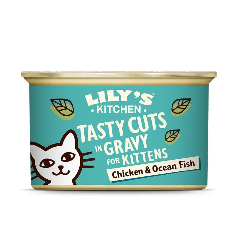 Lilys Kitchen Tasty Cuts In Gravy Wet Kitten Food Chicken And Ocean Fish 85G Can