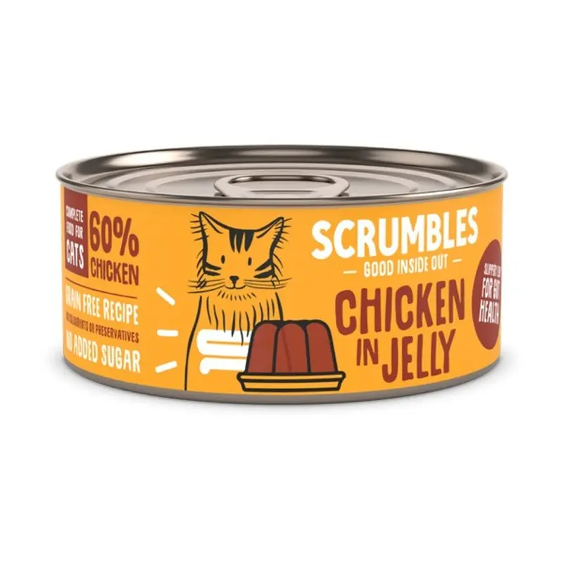 New Scrumbles Wet Cat Jelly Chicken Grain 80G