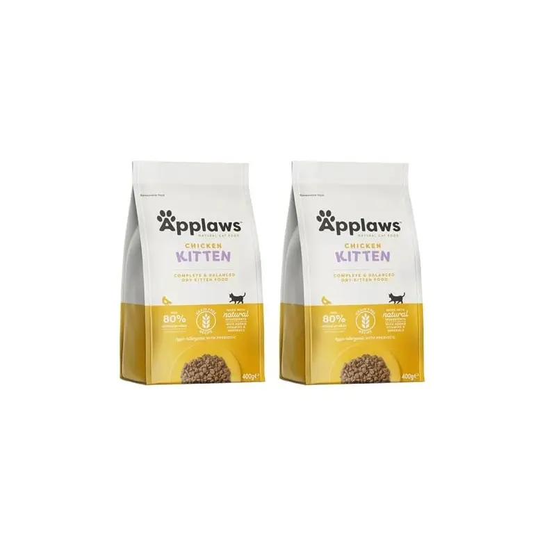 Applaws Grain Complete Natural And Free Dry Kitten Food, Chicken, (Pack Of 2) 400G