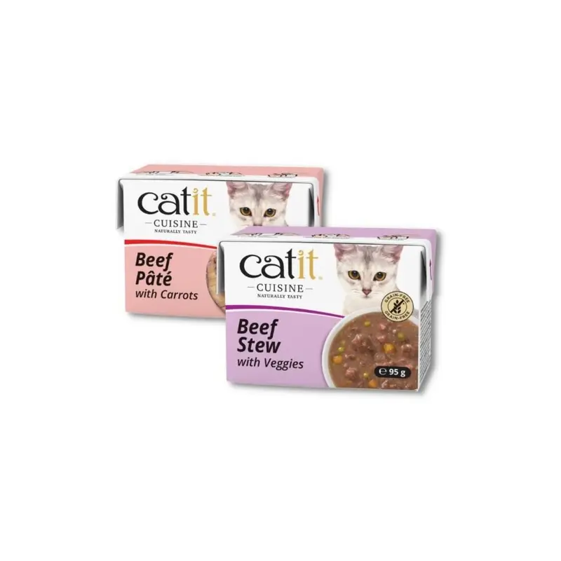 Catit Cuisine Beef Mix Pate, And Stew Wet Cat Food