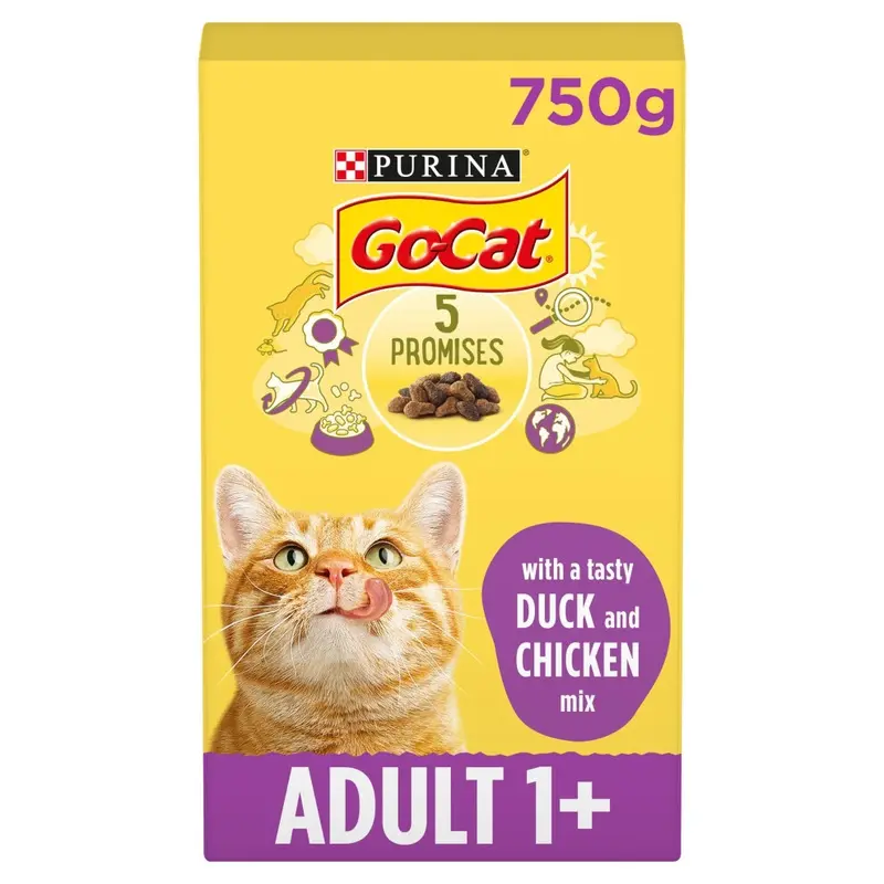 Go-Cat Chicken & Duck Dry Cat Food, Pack Of 5 750G