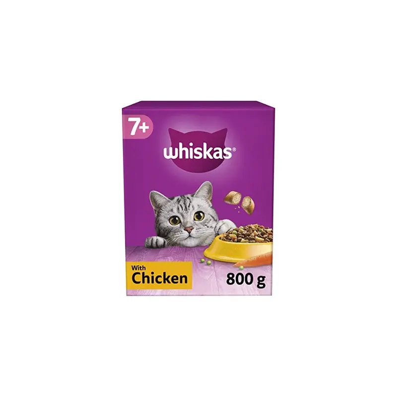 Whiskas 7+ Chicken Pack Of 5 X 800 G Bags, Senior Cat Dry Food Size 7