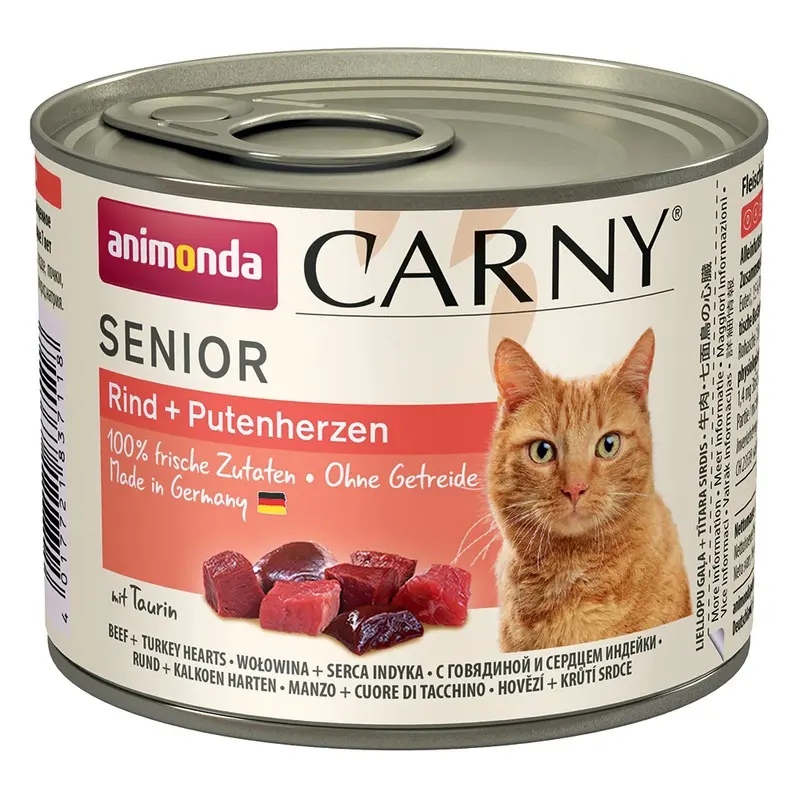 Animonda Carny Senior 6 X 200G - Beef & Turkey Hearts