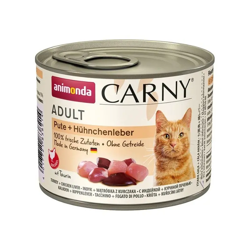 Animonda Carny Turkey And Chicken Liver Adult Cat Food - X 200G Size 6