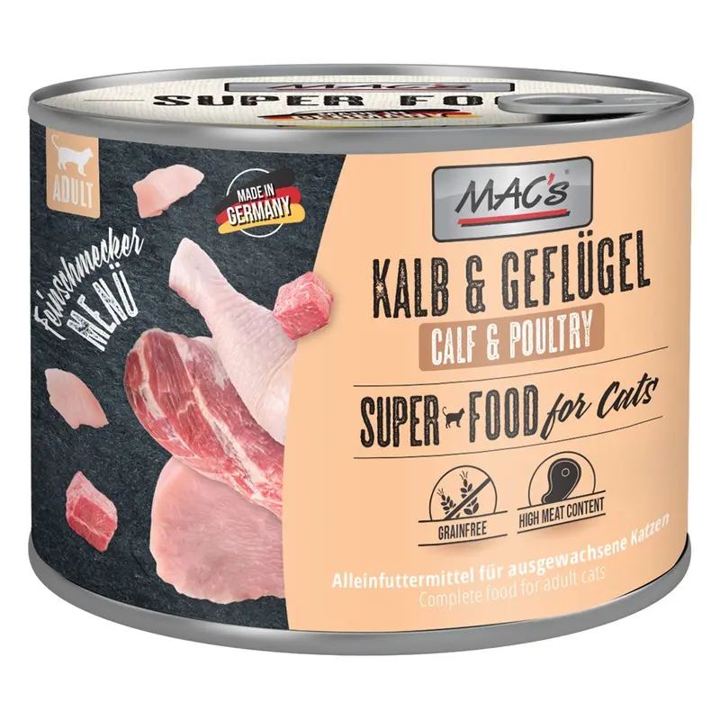 Macs Cat Gourmet 6 X 200G - Veal & Poultry