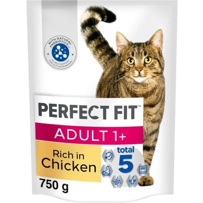 Perfect Fit Chicken Cat Food Adult 1+ - 750G Size 1