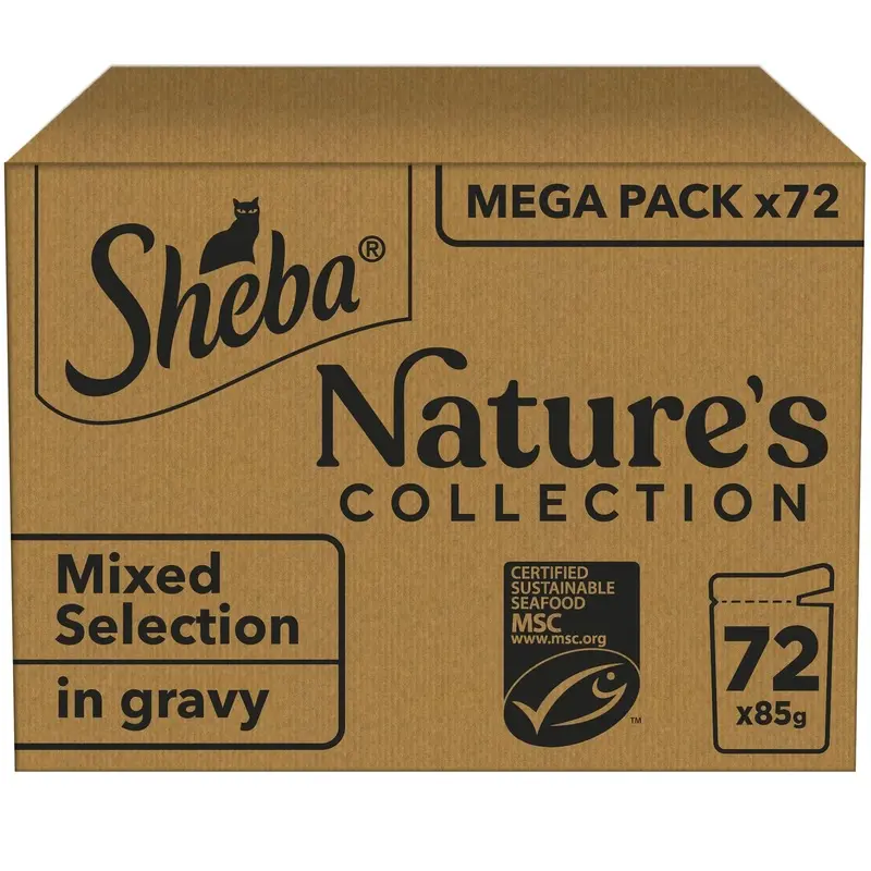 SHEBA Natures Collection Cat Pouches Mixed Selection in Gravy 72x85g pack
