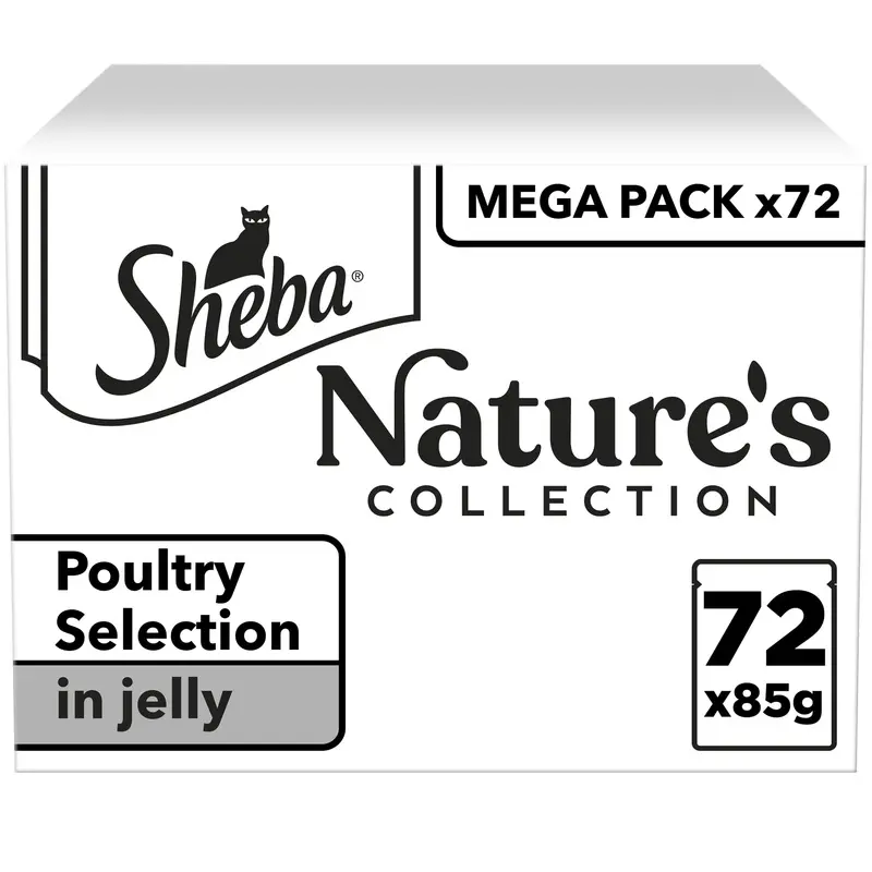 SHEBA Natures Collection Cat Pouches Poultry Collection in Jelly 72x85g pack