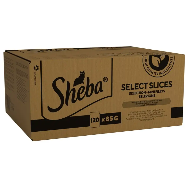 Sheba Pouches Select Slices Mega Pack 120 X 85G - Poultry Collection In Gravy