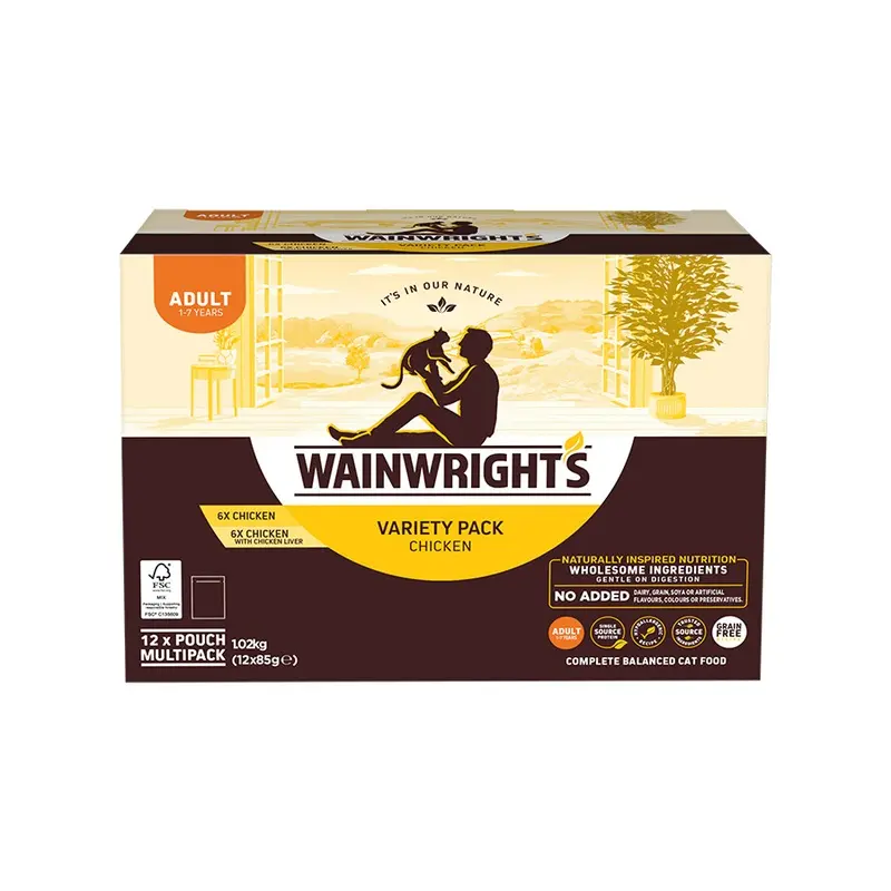 Wainwrights Grain Free Wet Adult Cat Food Variety Pack Chicken 12 X 85G