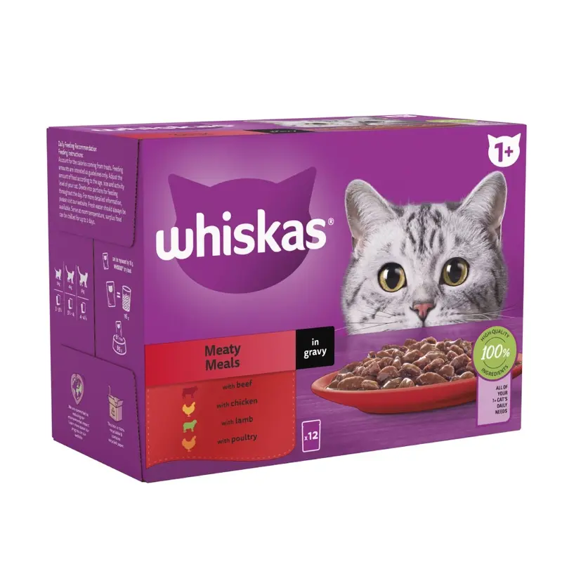 Whiskas 1+ Meaty Meals In Gravy - Saver Pack: 96 X 85G