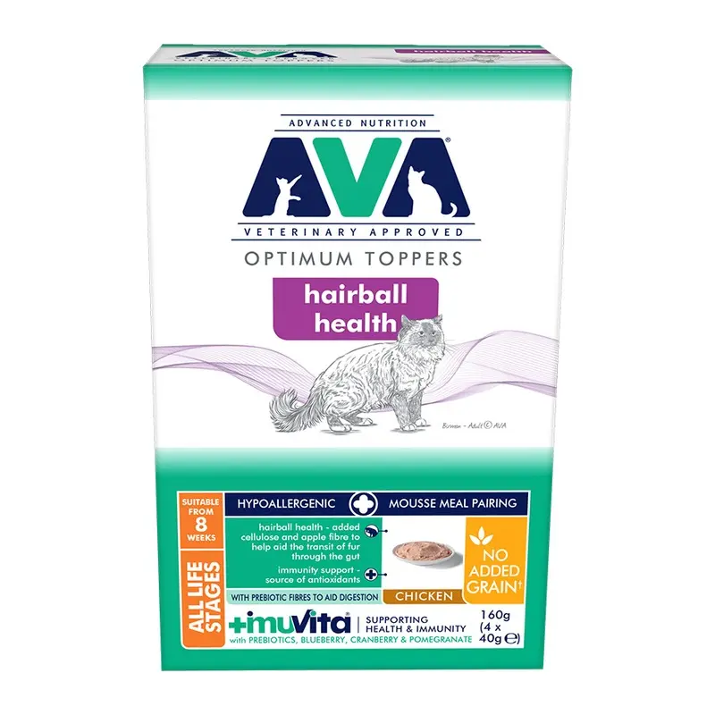 Ava Hairball Mousse Meal Pairing Cat Food Topper 4 X 40G