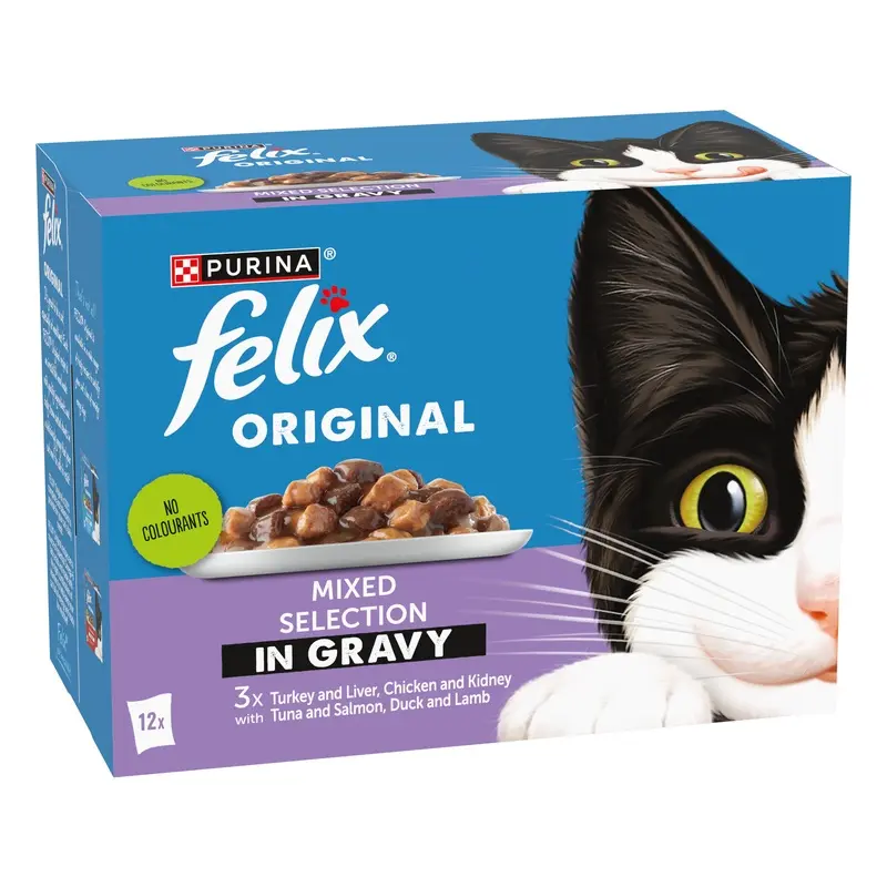 Felix Original Pouches 12 X 85G - Mixed Selection In Gravy